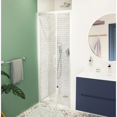 Swiss Aqua Technologies - Mampara de ducha compacta y antical - 80x195cm Swiss Aqua Technologies - Mampara de ducha compacta y antical - 80x195cm