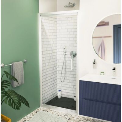 Swiss Aqua Technologies - Mampara de ducha antical 90x195cm ahorro espacio - Cristal transparente Swiss Aqua Technologies - Mampara de ducha antical 90x195cm ahorro espacio - Cristal transparente