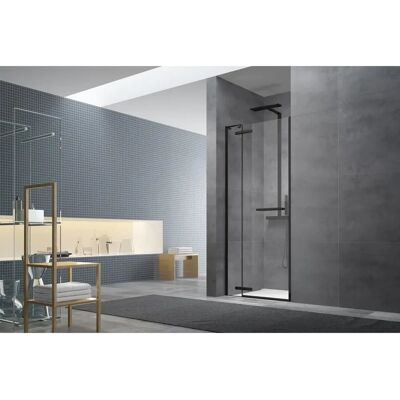 Swiss Aqua Technologies - Mampara de ducha pivotante compacta - Cristal de 8mm - Easy Clean - Negro mate - 90x200cm Swiss Aqua Technologies - Mampara de ducha pivotante compacta - Cristal de 8mm - Easy Clean - Negro mate - 90x200cm