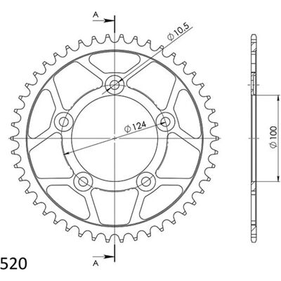 Supersprox Steel Sprocket P520 Z46 - Sprockets Supersprox Steel Sprocket P520 Z46 - Sprockets