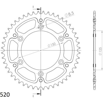 Supersprox - Stealth - Bi-metal - 48T Piñón Supersprox - Stealth - Bi-metal - 48T Piñón