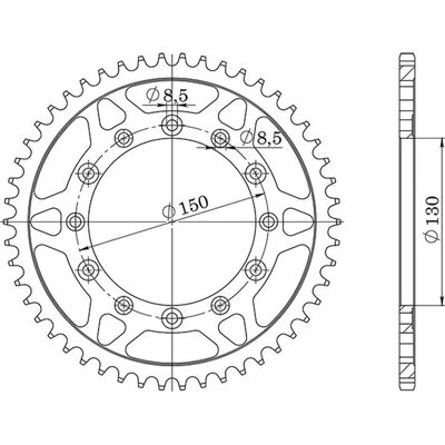 Supersprox Steel Sprocket 520 48T - Motorcycle Transmission Part Supersprox Steel Sprocket 520 48T - Motorcycle Transmission Part
