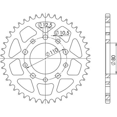 Corona in acciaio Supersprox 525 - Leggera, durevole, alta prestazione Corona in acciaio Supersprox 525 - Leggera, durevole, alta prestazione