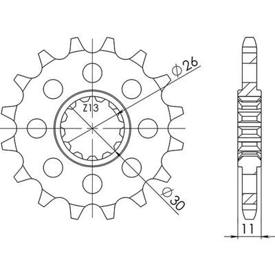 Supersprox Motorcycle Sprocket - Model CST-1591:16 - High Resistance Steel Supersprox Motorcycle Sprocket - Model CST-1591:16 - High Resistance Steel