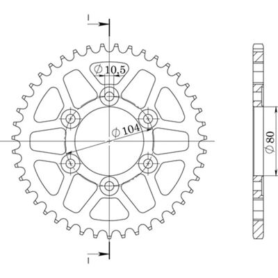 Supersprox - AH610X43 - Black - 43 Teeth - Sprocket Supersprox - AH610X43 - Black - 43 Teeth - Sprocket