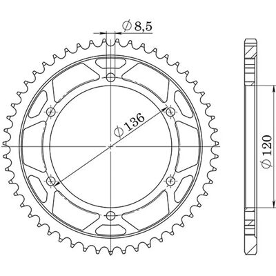 SGR - P428 D51 - Acciaio - Yamaha TZR125 - Pignone SGR - P428 D51 - Acciaio - Yamaha TZR125 - Pignone