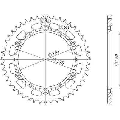 Corona in acciaio Supersprox RFE-853:44 - Trasmissione moto Corona in acciaio Supersprox RFE-853:44 - Trasmissione moto