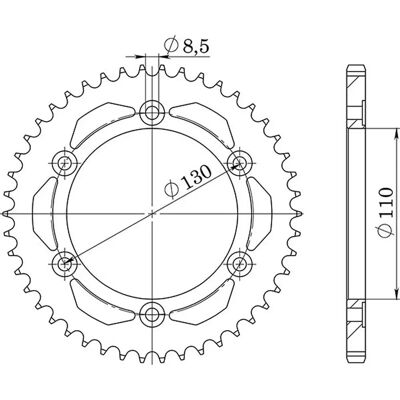 Supersprox - RFE-1870 - 46T - Black steel - Kettenrad Supersprox - RFE-1870 - 46T - Black steel - Kettenrad