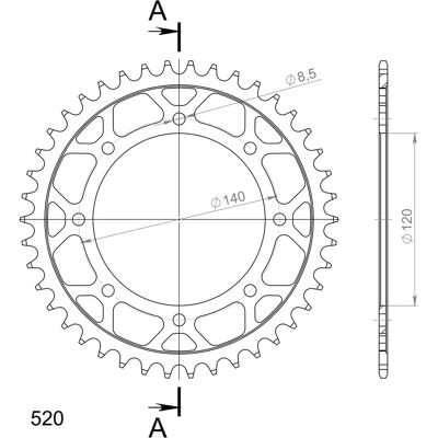 Supersprox RFE-487:42 Stahlmotorradscheibe - Motorrad-Kettenrad Supersprox RFE-487:42 Stahlmotorradscheibe - Motorrad-Kettenrad