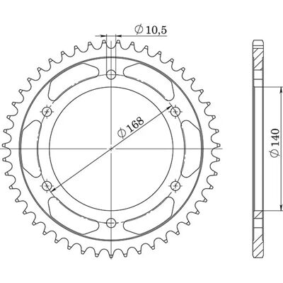 Corona de motocicleta Supersprox RFE-6:47 - Duradera y Ligera Corona de motocicleta Supersprox RFE-6:47 - Duradera y Ligera