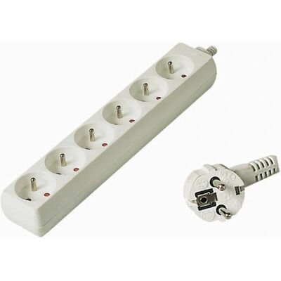 PremiumCord PP6-07 Strömkabel - 6 uttag - 7m - Vit PremiumCord PP6-07 Strömkabel - 6 uttag - 7m - Vit
