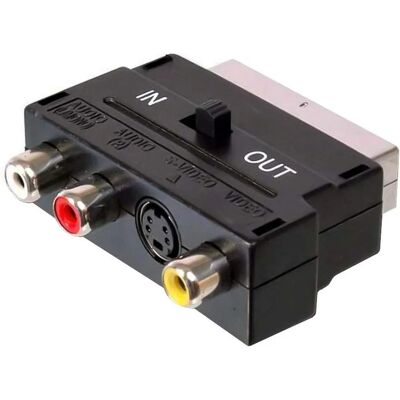 PremiumCord Adapter KJSA-01 - SCART-3x Cinch & S-video Kytkin PremiumCord Adapter KJSA-01 - SCART-3x Cinch & S-video Kytkin