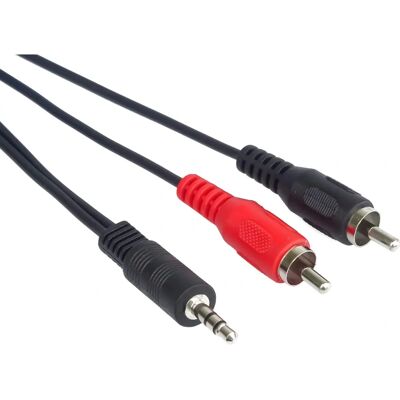 Premiumcord - Jack 3,5 Mm RCA Kabel X2 - 3M - Černá - Cable Premiumcord - Jack 3,5 Mm RCA Kabel X2 - 3M - Černá - Cable