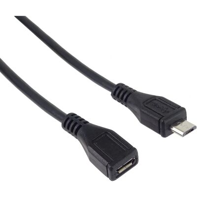 Câble d'extension Micro USB PremiumCord - 2m - Noir - USB 2.0 Haute Vitesse Câble d'extension Micro USB PremiumCord - 2m - Noir - USB 2.0 Haute Vitesse