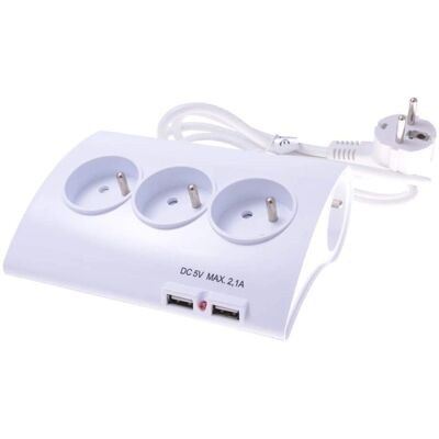 Przedłużacz PremiumCord 230V 2m 5 gniazdka 2 USB Przedłużacz PremiumCord 230V 2m 5 gniazdka 2 USB