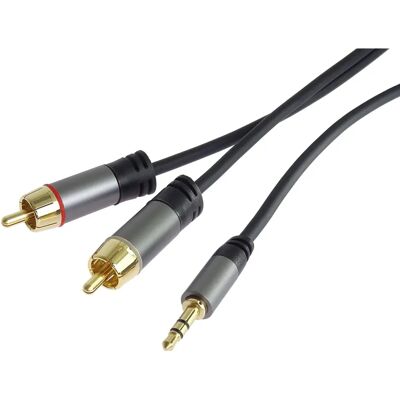 PremiumCord 5m Gold RCA Audiokabel - MiniJack auf RCA PremiumCord 5m Gold RCA Audiokabel - MiniJack auf RCA