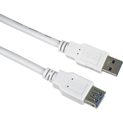 Premiumcord USB Verlängerungskabel - 1m, Weiß, Super Speed 5Gbps Premiumcord USB Verlängerungskabel - 1m, Weiß, Super Speed 5Gbps