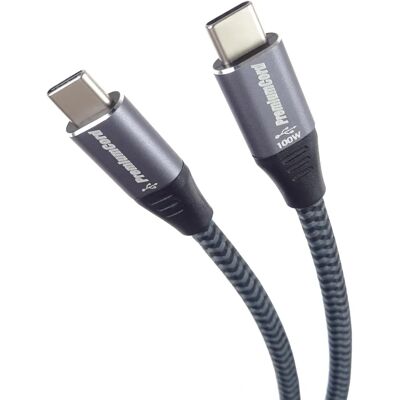 PremiumCord USB-C auf USB-C Kabel - 0,5 m - Schwarz Grau - USB Kabel PremiumCord USB-C auf USB-C Kabel - 0,5 m - Schwarz Grau - USB Kabel