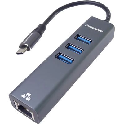 Adattatore USB-C a Ethernet Gigabit - 3x USB 3.0 di PREMIUMCORD Adattatore USB-C a Ethernet Gigabit - 3x USB 3.0 di PREMIUMCORD