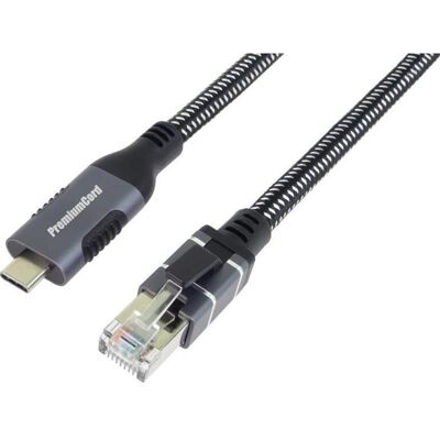 PremiumCord USB-C to LAN RJ45 Ethernet Cable - 1m PremiumCord USB-C to LAN RJ45 Ethernet Cable - 1m