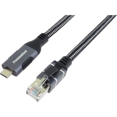 PremiumCord USB-C to LAN RJ45 Ethernet Cable 2m PremiumCord USB-C to LAN RJ45 Ethernet Cable 2m