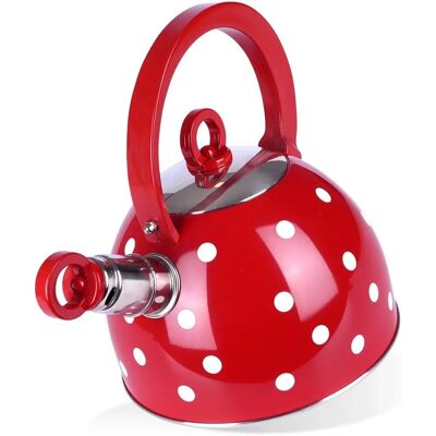 Théière en Acier Inoxydable Rouge Orion - Sifflet Théière en Acier Inoxydable Rouge Orion - Sifflet