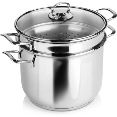 Orion Edelstahl 6L Topf mit Glasdeckel - Kochtopf Orion Edelstahl 6L Topf mit Glasdeckel - Kochtopf
