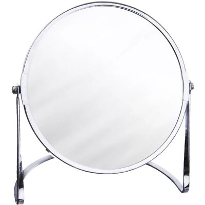 Oboustranné zrcadlo na make-up Orion - Stříbrný rám - Zvětšení Oboustranné zrcadlo na make-up Orion - Stříbrný rám - Zvětšení