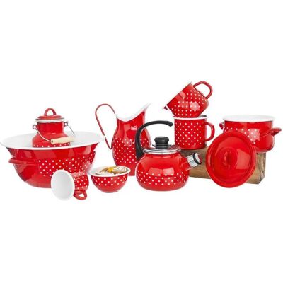 Bol émaillé rouge Orion - 26cm, 2,5L - Marque tchèque traditionnelle - Publicité Bol émaillé rouge Orion - 26cm, 2,5L - Marque tchèque traditionnelle - Publicité