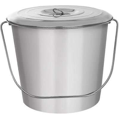 Seau en acier inoxydable Orion 12L avec poignée et couvercle - Seau - Publicité Seau en acier inoxydable Orion 12L avec poignée et couvercle - Seau - Publicité