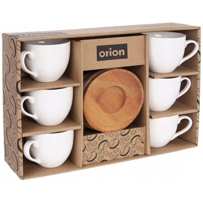 Gobelets en porcelaine Orion avec sous-tasses en bambou - Tasses et sous-tasses - Publicité Gobelets en porcelaine Orion avec sous-tasses en bambou - Tasses et sous-tasses - Publicité