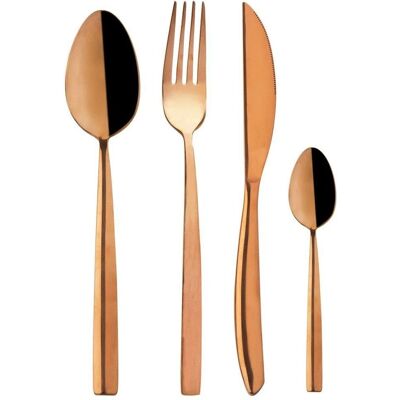 Set de couverts en cuivre Orion 24 pièces pour 6 personnes - Publicité Set de couverts en cuivre Orion 24 pièces pour 6 personnes - Publicité