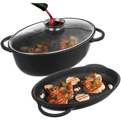 Orion Vielseitiger 10-Liter-Kasserolle mit Grillpfanne und Glasdeckel Orion Vielseitiger 10-Liter-Kasserolle mit Grillpfanne und Glasdeckel