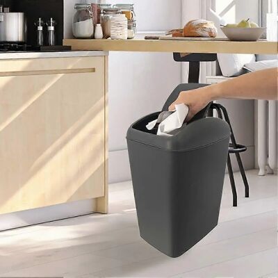 Orion Poubelle 20L Durable Gris Foncé - Poubelle avec couvercle pivotant - Publicité Orion Poubelle 20L Durable Gris Foncé - Poubelle avec couvercle pivotant - Publicité