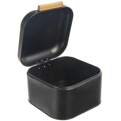 Orion Tyylikäs musta metallinen leipälaatikko bambukahvalla - Bread box Orion Tyylikäs musta metallinen leipälaatikko bambukahvalla - Bread box