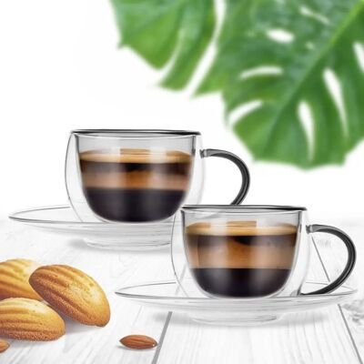 Zestaw kawowy Orion z podwójnymi filiżankami do espresso - 90ml 2 szt. Zestaw kawowy Orion z podwójnymi filiżankami do espresso - 90ml 2 szt.