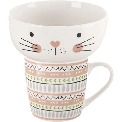 Orion - Cat Kitten - Porcelán - 2pc Hrnek a miska sada Orion - Cat Kitten - Porcelán - 2pc Hrnek a miska sada