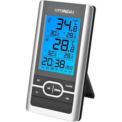 Stacja pogodowa Hyundai WS1070S - Czarny-Srebrny - Wewnątrz/Zewnątrz Temp Stacja pogodowa Hyundai WS1070S - Czarny-Srebrny - Wewnątrz/Zewnątrz Temp