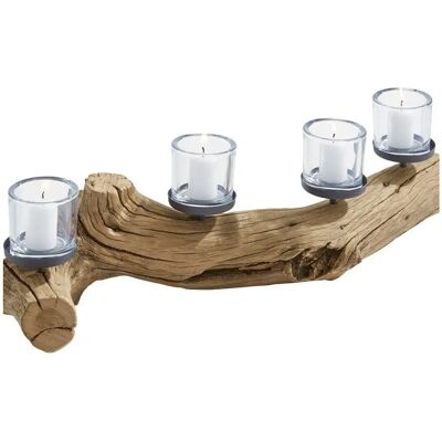 HEINE HOME Recyceltes Holz Kerzenhalter - 80x20x12 cm - Beige Windlicht HEINE HOME Recyceltes Holz Kerzenhalter - 80x20x12 cm - Beige Windlicht