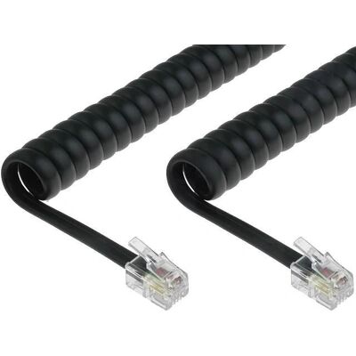 Lexi-Net - Tlf.Ledning Tvunnet Med 2Xrj10 4P4c, 4M - RJ10 - 4P4C - Fekete - Telefonkábel Lexi-Net - Tlf.Ledning Tvunnet Med 2Xrj10 4P4c, 4M - RJ10 - 4P4C - Fekete - Telefonkábel