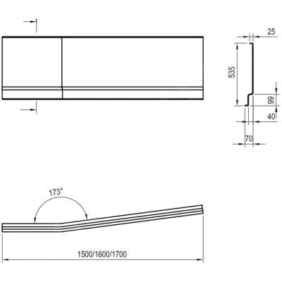 RAVAK BeHappy II 160 cm prawy panel akrylowy RAVAK BeHappy II 160 cm prawy panel akrylowy