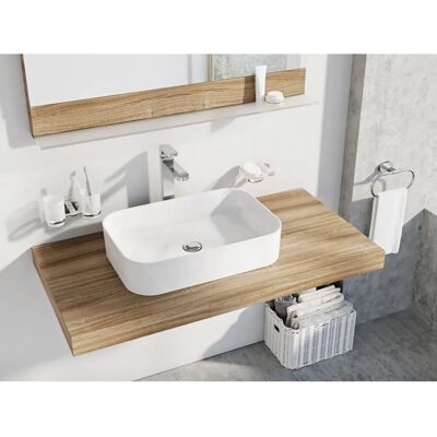 Vas de ceramică Ceramic Slim R 55x37cm - Pe blat - Alb Vas de ceramică Ceramic Slim R 55x37cm - Pe blat - Alb