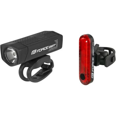 Force Dot Fietsverlichting - Voor- & Achterlicht USB - Zwart Force Dot Fietsverlichting - Voor- & Achterlicht USB - Zwart