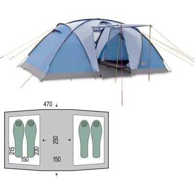 Tenda familiare Pinguin BASE CAMP - Resistente al vento, Doppio strato, Blu Tenda familiare Pinguin BASE CAMP - Resistente al vento, Doppio strato, Blu