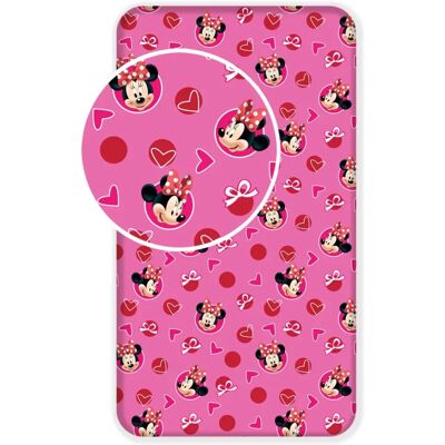 Drap-housse rose Disney Minnie Mouse - 90x200cm - Publicité Drap-housse rose Disney Minnie Mouse - 90x200cm - Publicité