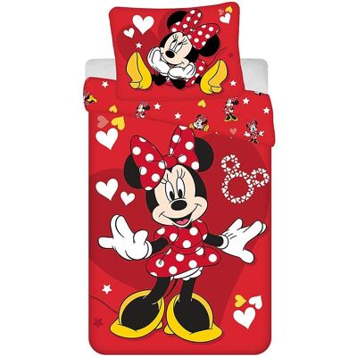 Disney Minnie Mouse Hart Donsdoek - 140x200cm - Katoen Disney Minnie Mouse Hart Donsdoek - 140x200cm - Katoen