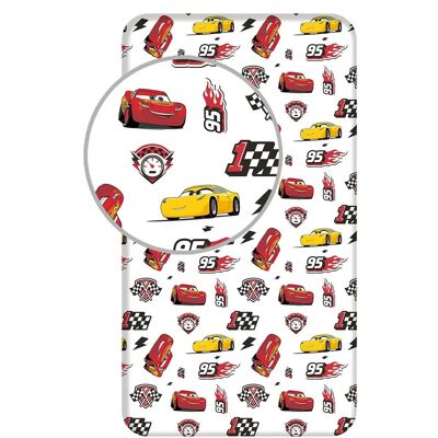 Cars 90x200cm Puuvilla Valkoinen Fitted Sheet - Kulma 25cm Cars 90x200cm Puuvilla Valkoinen Fitted Sheet - Kulma 25cm