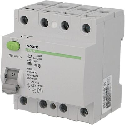 Noark Ex9L-N - 63A - 30mA Type AC - RCD - Publicité Noark Ex9L-N - 63A - 30mA Type AC - RCD - Publicité