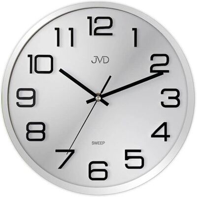 Stříbrné nástěnné hodiny JVD - 31cm - Tiché Quartz Stříbrné nástěnné hodiny JVD - 31cm - Tiché Quartz