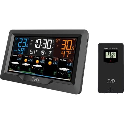 Meteorologická stanice JVD RB3390.1 - Dálkově řízená, Budík, Zobrazení počasí Meteorologická stanice JVD RB3390.1 - Dálkově řízená, Budík, Zobrazení počasí